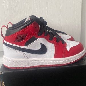 Jordan 1 Mid white/red/black toddler